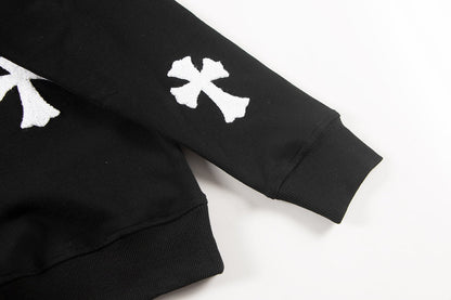 CHROME HEARTS WOOL WHITE CROSS SWEATSHIRT BLACK - Vanté®