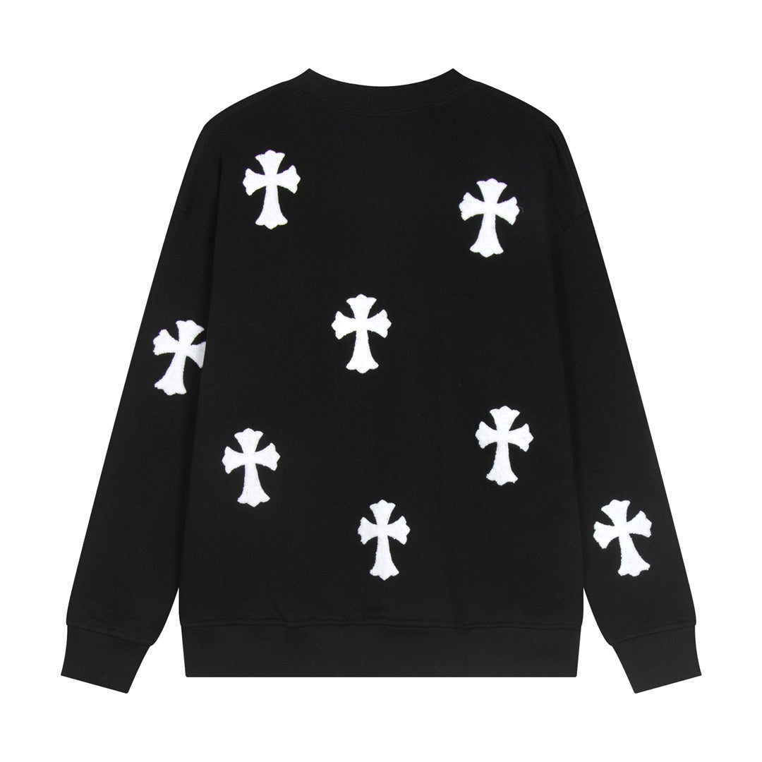 CHROME HEARTS WOOL WHITE CROSS SWEATSHIRT BLACK - Vanté®