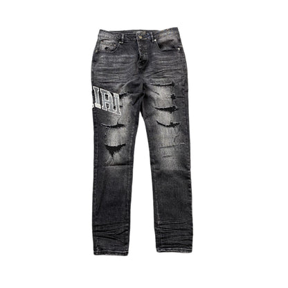 AMIRI VARSITY LOGO REPAIR JEANS - Vanté®