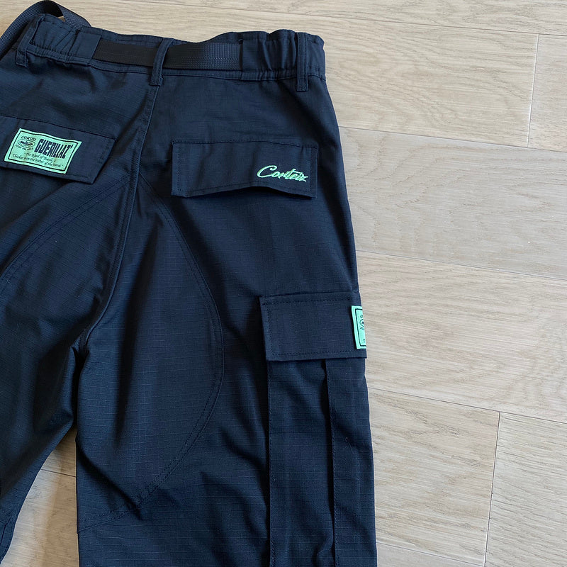 CORTEIZ ALCATRAZ CARGO PANTS BLACK/GREEN - Vanté®