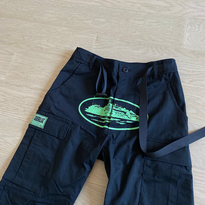 CORTEIZ ALCATRAZ CARGO PANTS BLACK/GREEN - Vanté®