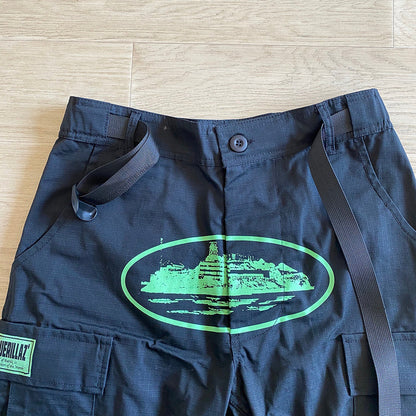 CORTEIZ ALCATRAZ CARGO PANTS BLACK/GREEN - Vanté®