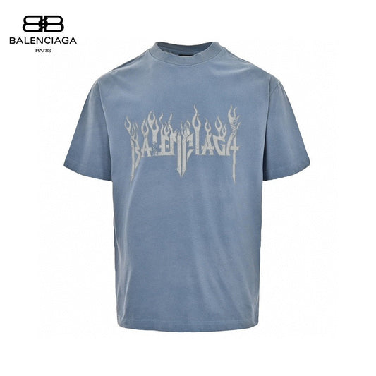 Balenciaga Flame Logo T-Shirt (Blue) netstar